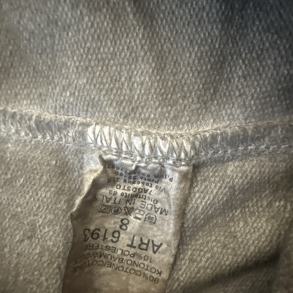 NWT SCANDAL Made in Italy Sequin Star Patchwork Jogger Pants Washed Khaki Size 8 - Picture 4 of 8